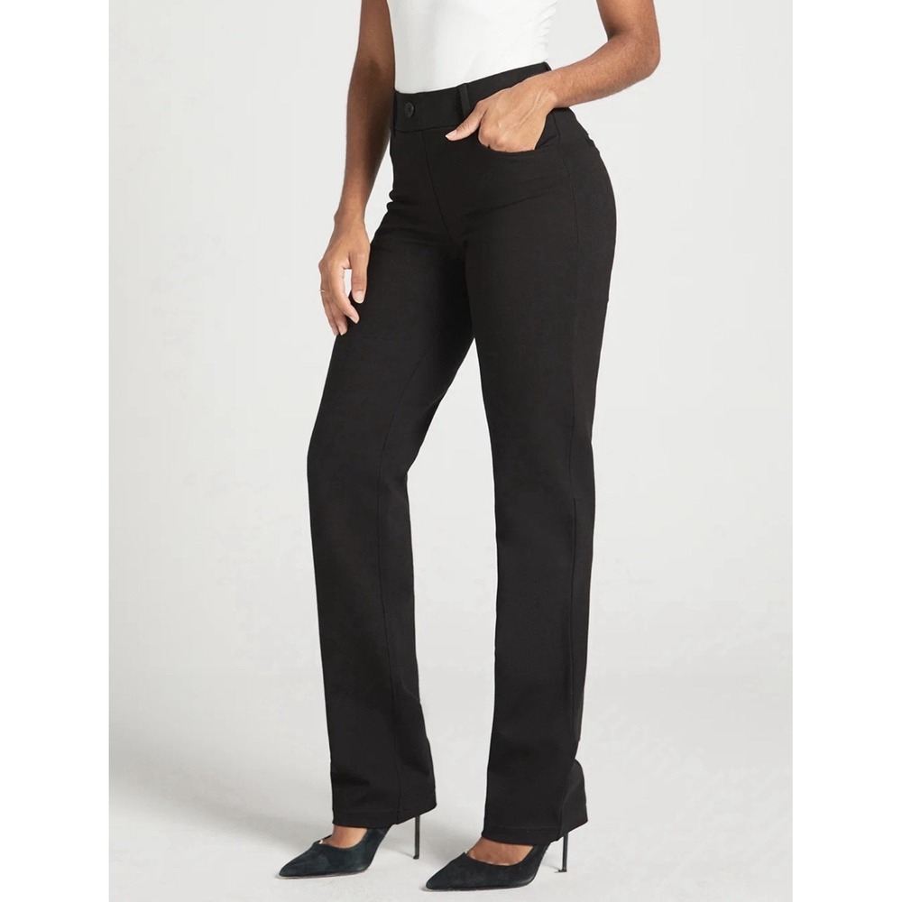 Betabrand 7-Pocket DPYP Dress Pant Yoga Pant Straight Black Medium Minimalist